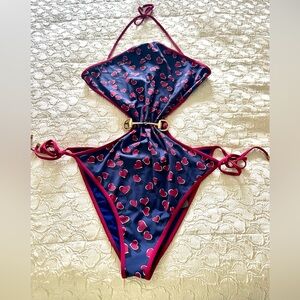 NWT 100% AUTHENTIC GUCCI BLUE ONE PIECE SWIMSUIT MONOKINI XXL